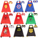 Captain America Halloween Costumes Cosplay Cloak Double Sided Satin Capes with Felt Masks for Kids