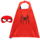 Spider Halloween Costumes Cosplay Cloak Double Sided Satin Capes with Felt Masks for Kids