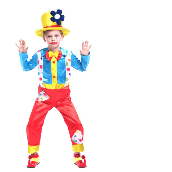 Clown Performance Costume Dots Jumpsuit With Hat