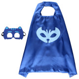 Peter Pan Halloween Costumes Cosplay Cloak Double Sided Satin Capes with Felt Masks for Kids