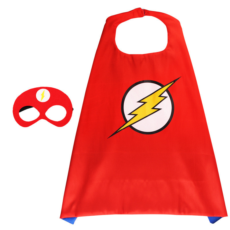 The Flash Cartoon Halloween Costumes Cosplay Cloak Double Sided Satin