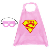 Superheros Halloween Costumes Cosplay Cloak Double Sided Satin Capes with Felt Masks for Kids