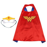 Superheros Halloween Costumes Cosplay Cloak Double Sided Satin Capes with Felt Masks for Kids