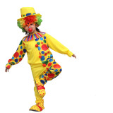 Clown Performance Dots Costume Jumpsuit With Hat