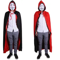 Halloween Vampire Costume Double Faced Hooded Cloak Cape