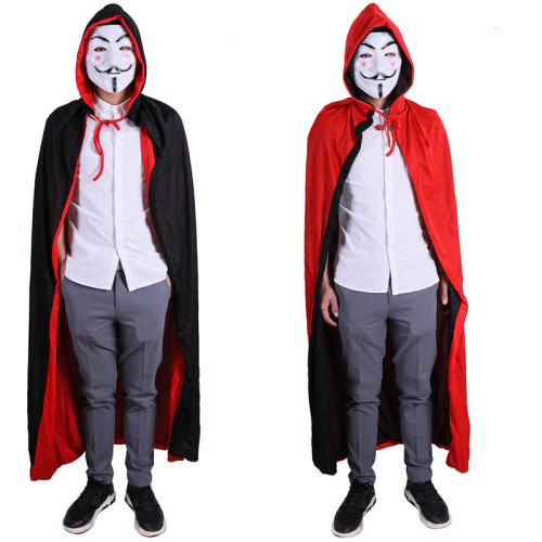 Halloween Vampire Costume Double Faced Hooded Cloak Cape