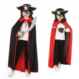 Halloween Costume Pirate skull Performance Cloak With Hat and Masks