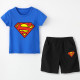 Boy Print Super Hero Cotton T-shirt and Shorts Two-piece