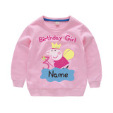 Girl Print Birthday Angle Pig Cotton Sweatshirts