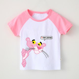 Girl Print Pink Panther Cotton T-shirt