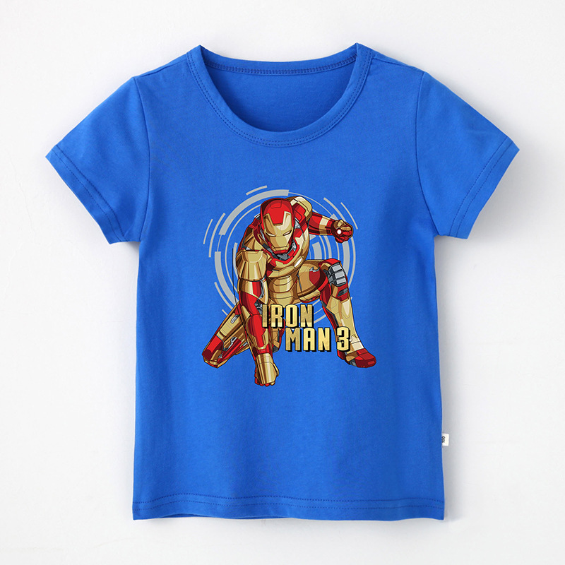Boy Print Iron Man Cotton T-shirt