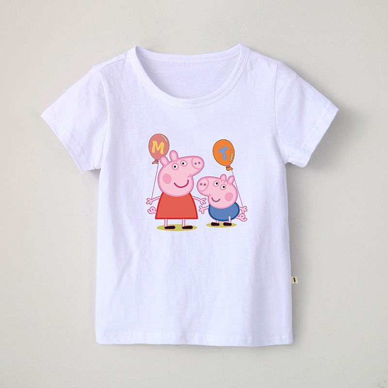 Boys Print Cartoon Peppa Pig Cotton T-shirt