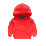 Toddlers Pure Color Cotton Hooded Sweatshirts For Kids