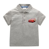 Boys Print Racing Car Cotton Polo T-shirt