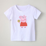 Girl Print Cute Pig Lollypop Cotton T-shirt