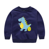 Boy Print Cute Dinosaur Cotton Sweatshirts
