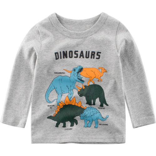 Toddler Boy Print Dinosaurs Long Sleeves Tee