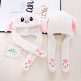 Rabbit Funny Animal Movable Ears Jumping Soft Plush Hat