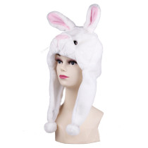 White Rabbit Warm Crozy Soft Plush Hat Winer Ear Flap Beanie For Kids