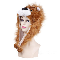 Brown Lion Warm Crozy Soft Plush Hat Winer Ear Flap Beanie For Kids