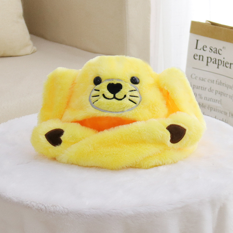 Seals Animal Movable Ears Jumping Soft Plush Hat