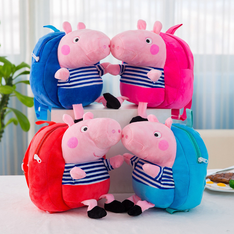 Peppa Pig Plush Kindergarten School Backpack Bags for Toddlers Kids