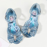 Kid Girls Frozen Princess Aisha Sequins Bowknot Open-Toed Flat Sandals