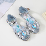 Kid Girls Princess Aisha Sequins 3D Bowknot Open-Toed Flat Sandals Dress Shoes