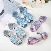 Kid Girls Princess Aisha Sequins 3D Bowknot Open-Toed Flat Sandals Dress Shoes