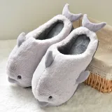 Toddlers Kids 3D Dolphin Flannel Warm Winter Home House Slippers