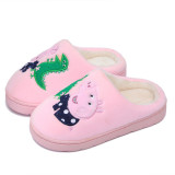 Toddlers Kids Embroidered Peppa Pig George Dinosaur Warm Winter Home House Slippers