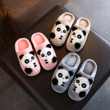Toddlers Kids Pompom Panda Flannel Warm Winter Home House Slippers