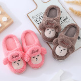 Toddlers Kids Plush Sheep Flannel Warm Winter Home House Slippers