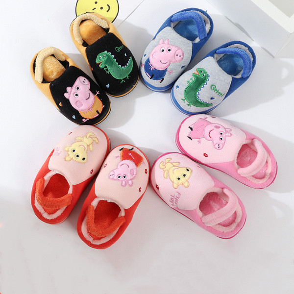 Toddlers Kids Embroidered Peppa Pig Cute Animals Warm Winter Home House Slippers