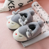 Toddlers Kids 3D Christmas Deer Flannel Warm Winter Home House Family Slippers Shoes For Kids and Parents