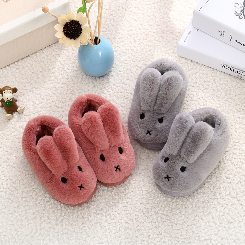 Toddlers Kids 3D Rabbit Flannel Warm Winter Home House Slippers