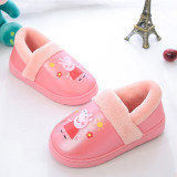 Toddlers Kids PU Peppa Pig Warm Winter Home House Slippers Shoes