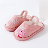 Toddlers Kids Embroidered Peppa Pig Print Letters Warm Winter Home House Slippers