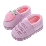 Toddlers Kids Fruit Flannel Warm Winter Home House Slippers Shoes