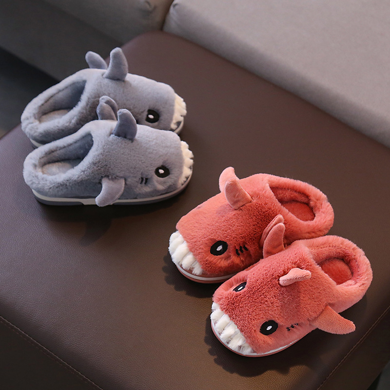 Toddlers Kids 3D Shark Flannel Warm Winter Home House Slippers   A96e508627813439 