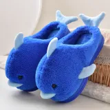 Toddlers Kids 3D Dolphin Flannel Warm Winter Home House Slippers