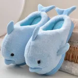 Toddlers Kids 3D Dolphin Flannel Warm Winter Home House Slippers