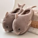 Toddlers Kids 3D Dolphin Flannel Warm Winter Home House Slippers