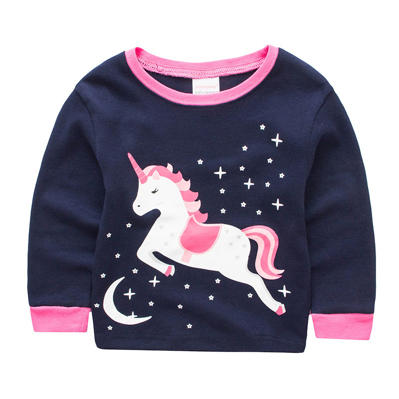 Toddler Girl 2 Pieces Pajamas Sleepwear Unicorn Long Sleeve Shirt ...