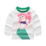 Kids Mermaid Princess Pajamas Sleepwear Set Long-sleeve Cotton Pjs