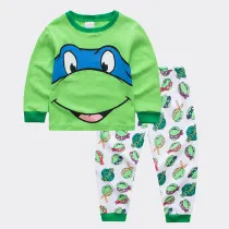 Kids Turtles Pajamas Sleepwear Set Long-sleeve Cotton Pjs