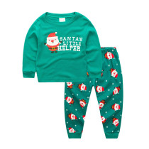 Kids Christmas Man Pajamas Sleepwear Set Long-sleeve Cotton Pjs