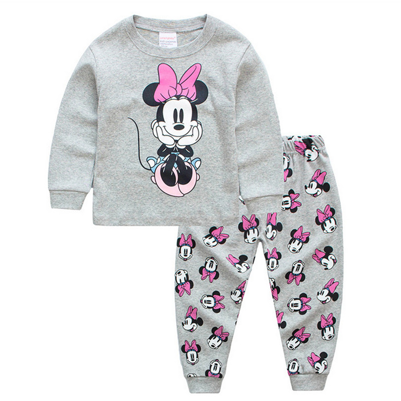 Kids Mouse Pajamas Sleepwear Set Long-sleeve Cotton Pjs