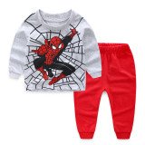 Kids Spider Pajamas Sleepwear Set Long Sleeve Cotton Pjs