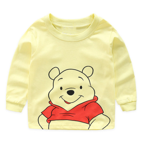 Kids Yellow Bear Pajamas Sleepwear Set Long-sleeve Cotton Pjs